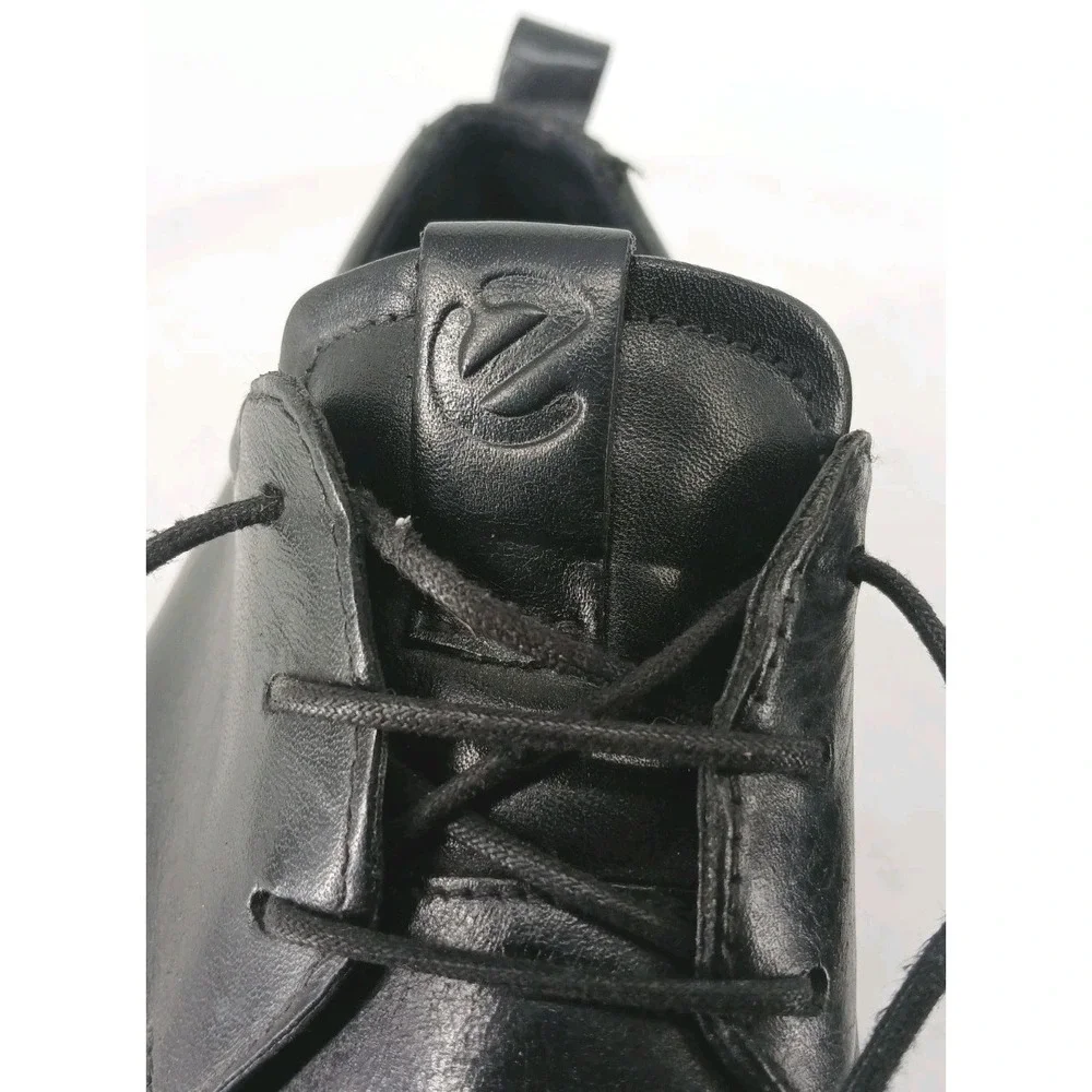 Ecco Mens Hybrid Black Leather Oxford Shoes Comfort Casual Walking SZ 11   DB3